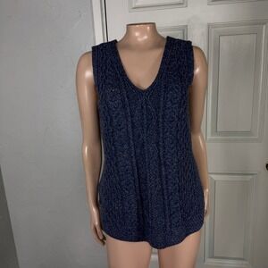 Blarney Woolen Mills Women's sweater Medium Ireland Cable Knit Sleeveless D4-12
